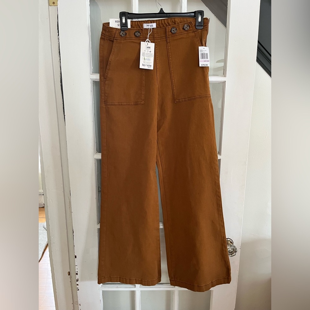 Kenzie Brown Wide-Leg Pants- new with tags